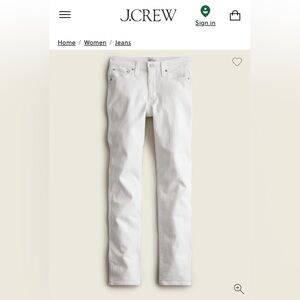 J. Crew 9" vintage slim-straight jean in white